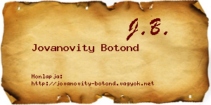 Jovanovity Botond névjegykártya